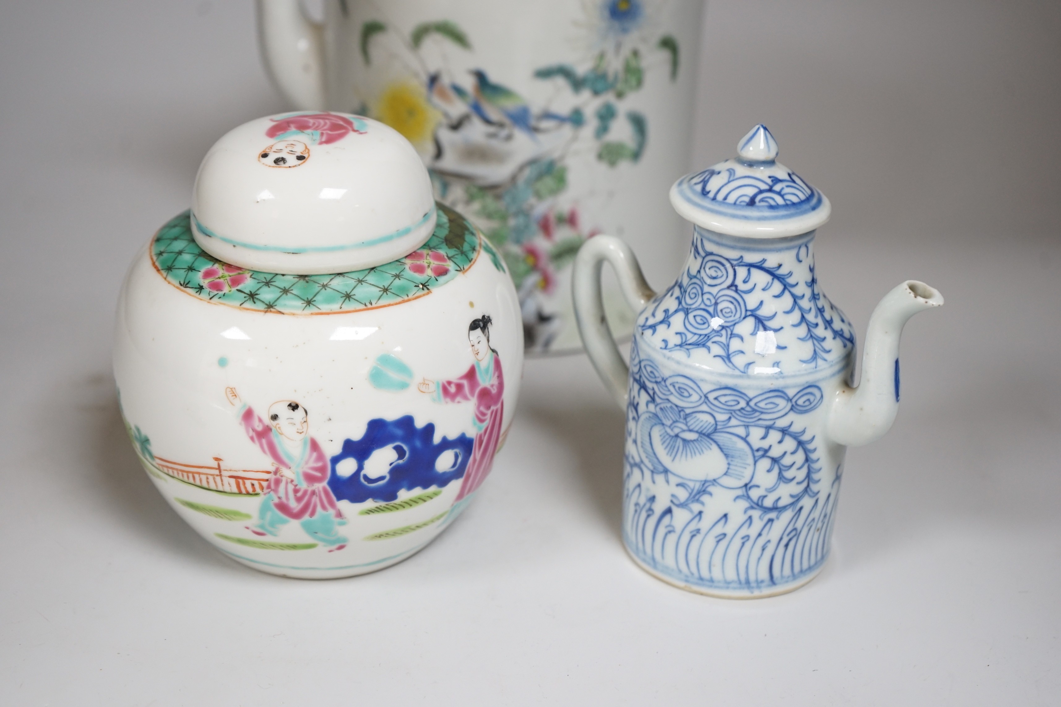 A group of various Chinese ceramics, tallest 19.5cm